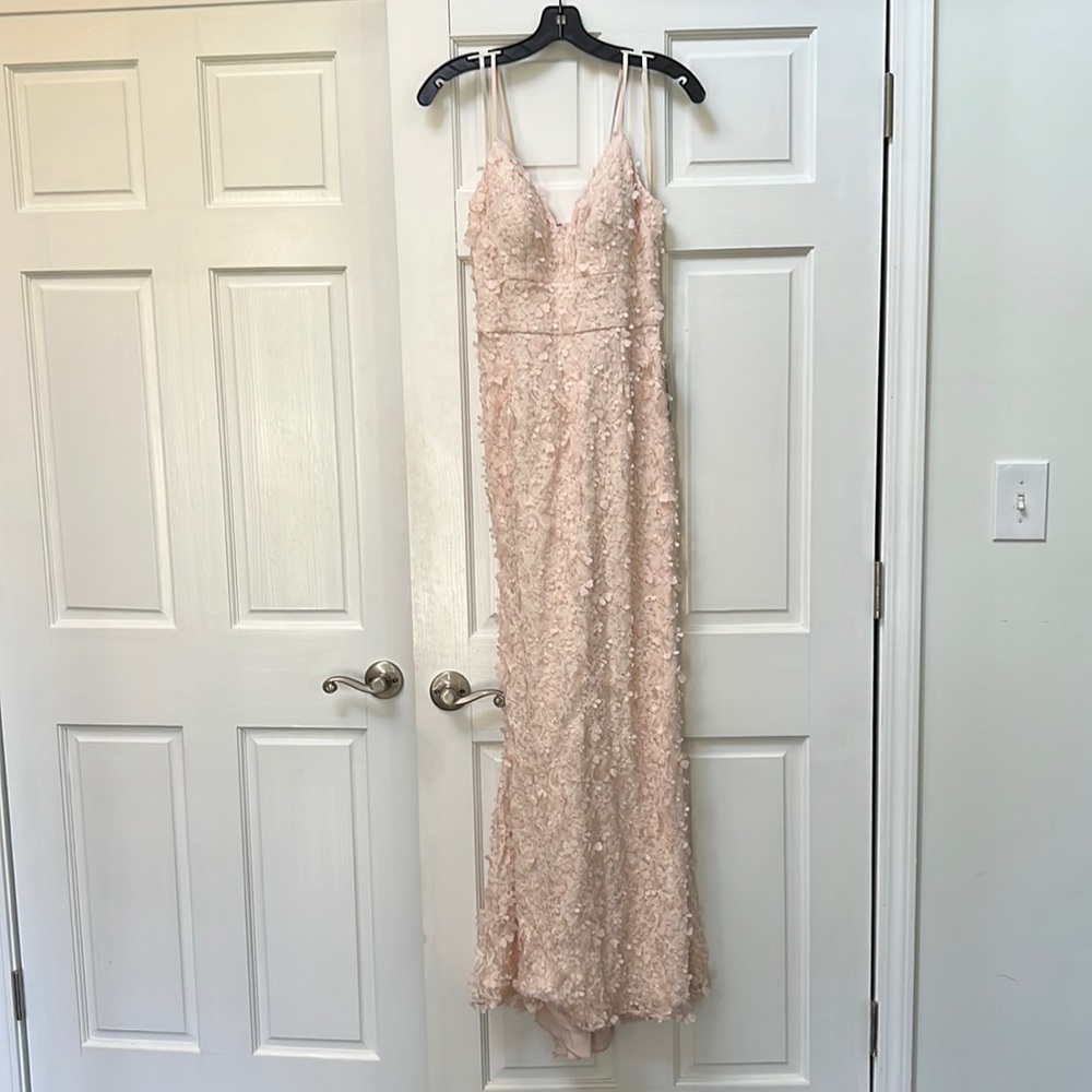 Eliza j pink ruffled flower gown